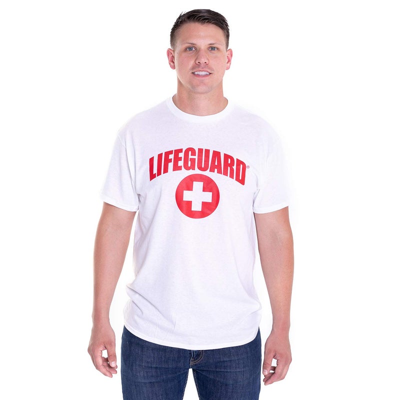 LIFEGUARD Officially Licensed Short Sleeve Crew Neck T-Shirt for Men Women Unisex Tee (M, White) - Image 1